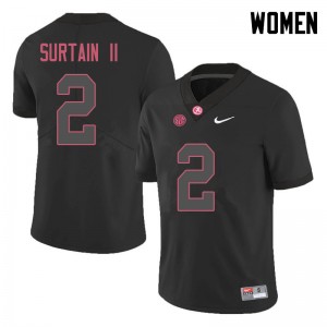 Women Patrick Surtain II Black Bama Football #2 Jersey 800520-264