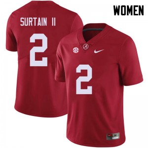 Women Patrick Surtain II Red Bama Football #2 Jersey 473133-425
