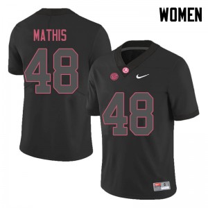 Women Phidarian Mathis Black University of Alabama Football #48 Jersey 396844-659