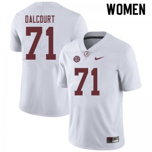 Women Darrian Dalcourt White Bama Football #71 Jersey 573089-354