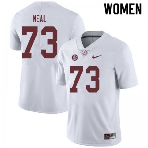 Women Evan Neal White Alabama Football #73 Jersey 197188-732