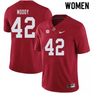 Women Jaylen Moody Crimson Bama Football #42 Jersey 984078-898