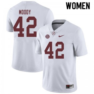 Women Jaylen Moody White Bama Football #42 Jersey 613429-715