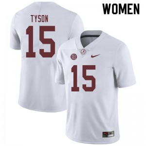 Women Paul Tyson White University of Alabama Football #15 Jersey 792174-176