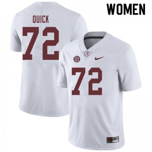 Women Pierce Quick White Bama Football #72 Jersey 164329-917