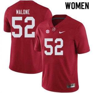 Women Preston Malone Crimson Alabama Football #52 Jersey 661787-237