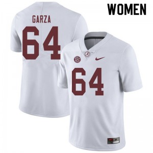 Women Rowdy Garza White Alabama Crimson Tide Football #64 Jersey 807853-894