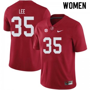 Women Shane Lee Crimson Bama Football #35 Jersey 863201-834