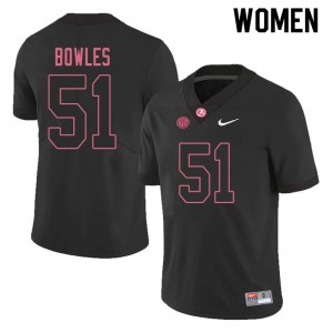 Women Tanner Bowles Blackout Alabama Crimson Tide Football #51 Jersey 792479-573