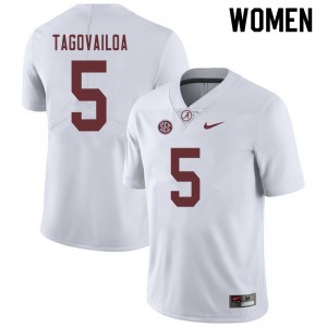 Women Taulia Tagovailoa White Bama Football #5 Jersey 397365-942