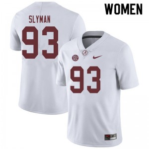 Women Tripp Slyman White Alabama Football #93 Jersey 257749-521