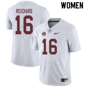 Women Will Reichard White Alabama Football #16 Jersey 176350-981