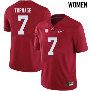 Women Brandon Turnage Crimson Alabama Crimson Tide Football #7 Jersey 541117-600