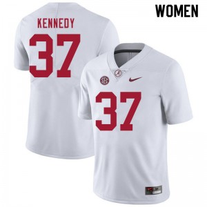 Women Demouy Kennedy White University of Alabama Football #37 Jersey 851582-189