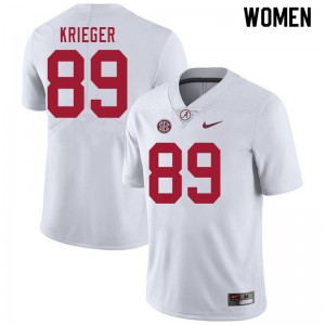 Women Grant Krieger White Alabama Crimson Tide Football #89 Jersey 847467-327
