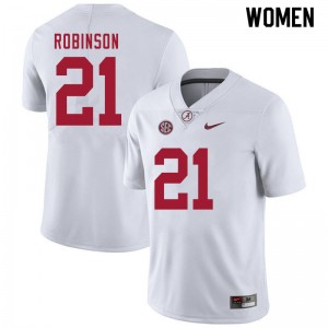 Women Jahquez Robinson White Bama Football #21 Jersey 371304-702