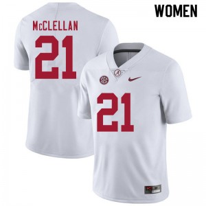 Women Jase McClellan White Bama Football #21 Jersey 915593-824
