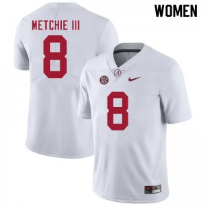 Women John Metchie III White Bama Football #8 Jersey 559862-279