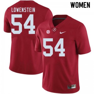 Women Julian Lowenstein Crimson Bama Football #54 Jersey 271640-184