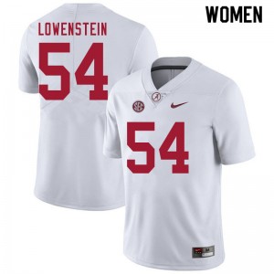 Women Julian Lowenstein White Alabama Football #54 Jersey 836945-877