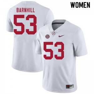 Women Matthew Barnhill White Bama Football #53 Jersey 363611-699
