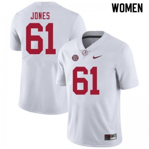 Women Nathan Jones White Bama Football #61 Jersey 440186-333