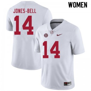 Women Thaiu Jones-Bell White Bama Football #14 Jersey 969925-196