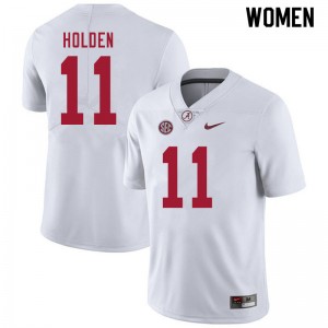 Women Traeshon Holden White Bama Football #11 Jersey 150895-618