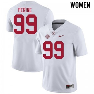 Women Ty Perine White Alabama Football #99 Jersey 252703-747