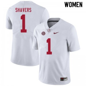 Women Tyrell Shavers White Bama Football #1 Jersey 637469-116