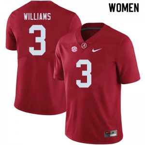 Women Xavier Williams Crimson Alabama Crimson Tide Football #3 Jersey 880401-716