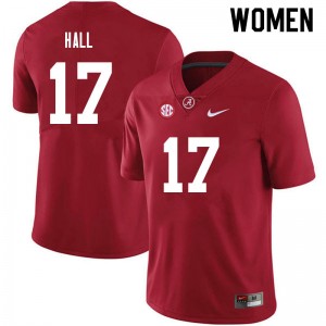 Women Agiye Hall Crimson Bama Football #17 Jersey 360666-766