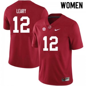 Women Christian Leary Crimson Alabama Football #12 Jersey 363133-681
