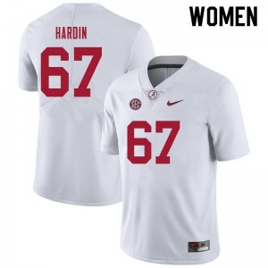 Women Donovan Hardin White University of Alabama Football #67 Jersey 874786-430