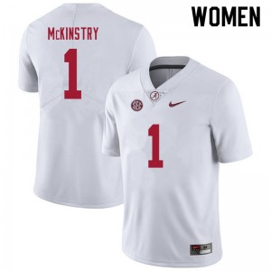 Women Ga'Quincy McKinstry White University of Alabama Football #1 Jersey 961609-826