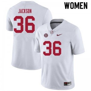 Women Ian Jackson White Bama Football #36 Jersey 782979-669