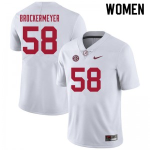 Women James Brockermeyer White University of Alabama Football #58 Jersey 542893-837