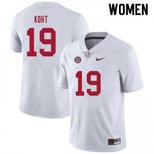 Women Keanu Koht White Bama Football #19 Jersey 915912-130