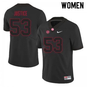 Women Kevin Justice Black Alabama Crimson Tide Football #53 Jersey 827507-607