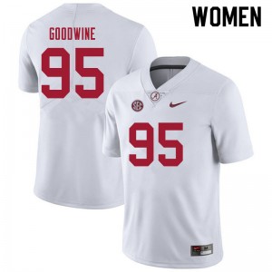 Women Monkell Goodwine White Alabama Crimson Tide Football #95 Jersey 418095-731