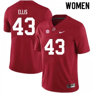 Women Robert Ellis Crimson Alabama Crimson Tide Football #43 Jersey 263100-135