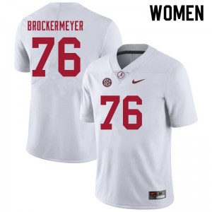 Women Tommy Brockermeyer White Alabama Crimson Tide Football #76 Jersey 375413-159