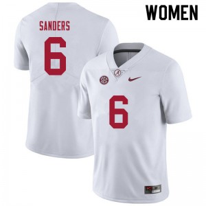 Women Trey Sanders White Bama Football #6 Jersey 803796-313