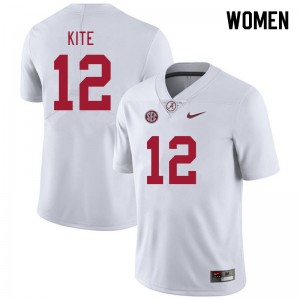Women Antonio Kite White Bama Football #12 Jersey 354336-147