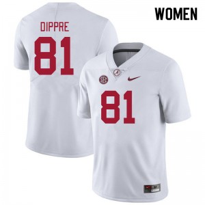 Women CJ Dippre White Bama Football #81 Jersey 860715-204