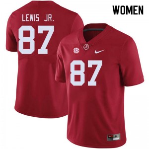 Women Danny Lewis Jr. Crimson Alabama Crimson Tide Football #87 Jersey 300093-194