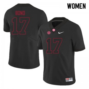 Women Isaiah Bond Black Alabama Football #17 Jersey 237833-661