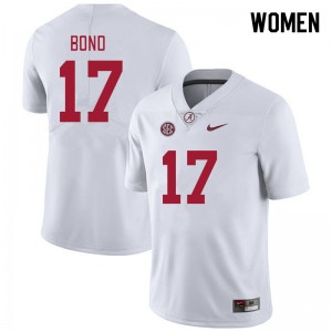 Women Isaiah Bond White Alabama Football #17 Jersey 473359-887