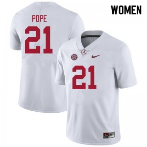 Women Jake Pope White Bama Football #21 Jersey 287027-958