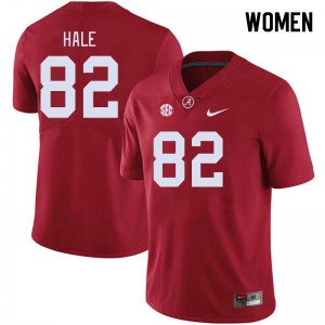 Women Jalen Hale Crimson Alabama Football #82 Jersey 897908-725